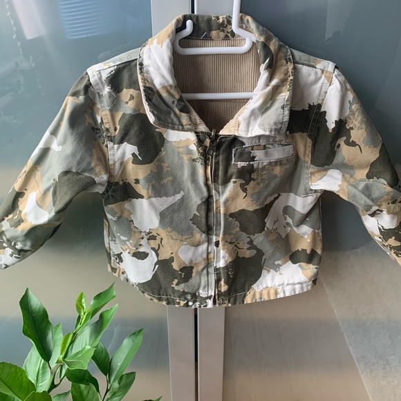 Reversible Boys Tan Corduroy Camouflage Jacket - Picture 4 of 6
